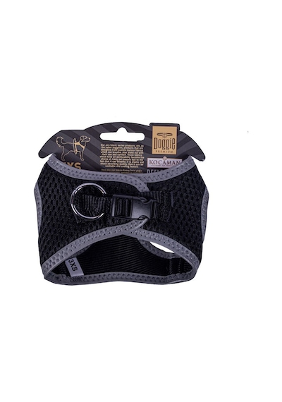 Doggie Havalı Dokuma Reflektör Serisi Küçük Irk Göğüs Tasması Siyah 3XS-22-26Cm Siyah