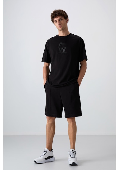 Tommy Life Siyah Pamuklu Kalın Yumuşak Dokulu Comfort Fit Basic Erkek Şort - 81261 Siyah
