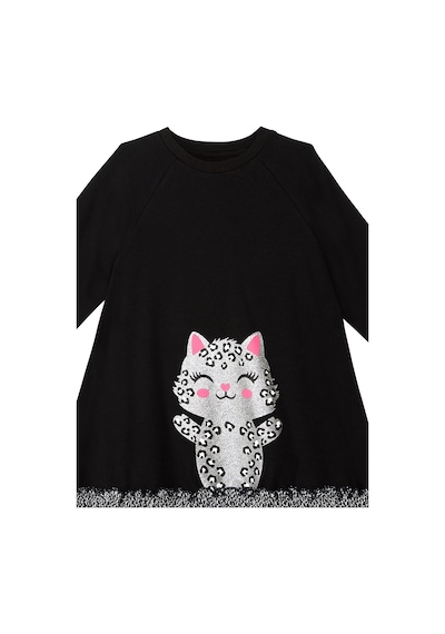 Denokids Gümüş Leopar Kız Çocuk Siyah Elbise Siyah Denokids Gümüş Leopar Kız Çocuk Siyah Elbise Siyah