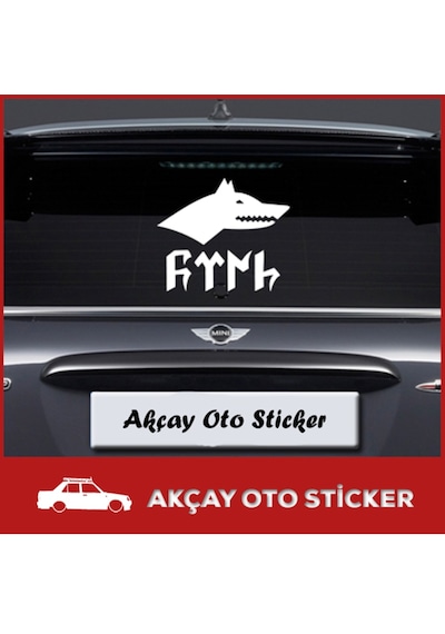 Kurt Ve Türk Sticker Göktürkçe Türk Oto Sticker Kurt Sticker