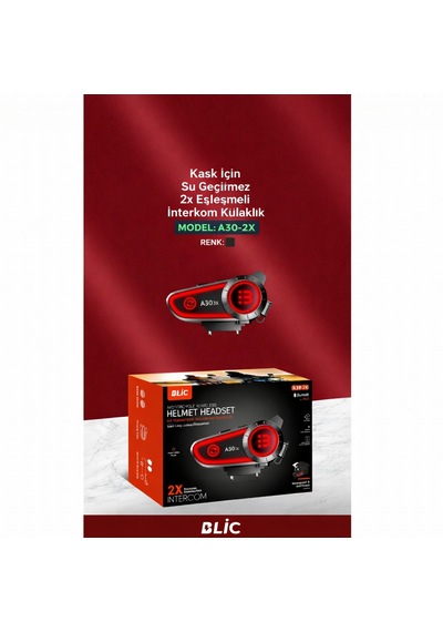 Kask İntercom 2 Hat A30-2x Kablosuz