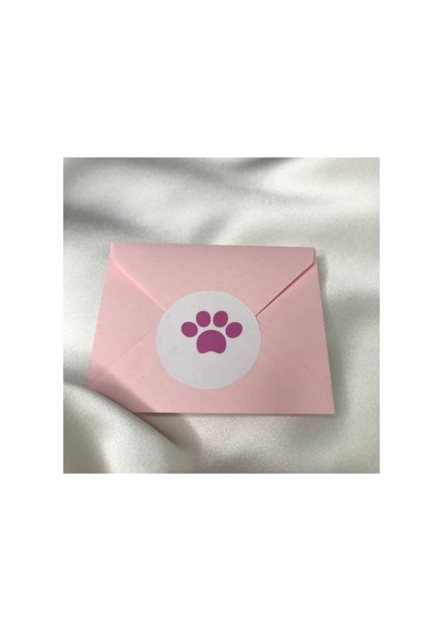 Pembe Pati Yuvarlak Mat Etiket Pınk Paw Stıcker Pet Hayvan 4 Cm - 40 Adet Çok Renkli