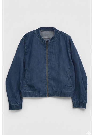 Kadın Lacivert Bomber Denim Ceket Lacıvert