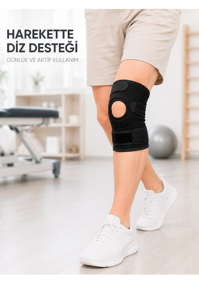 Kısa Ligamentli Dizlik Açık Diz Kapağı Ayarlanabilir Cırtlı Diz Destekleyici Spor Dizlik - Lisinya
