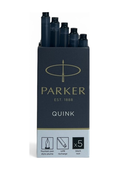 Parker Dolma Kalem Kartuşu Quink Yıkanabilir Siyah 25 Li Paket 1950382