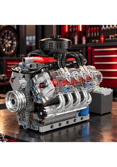 Mould King 10171 Chevrolet Lsx454 V8 Motor Yapım Seti 487 Parça