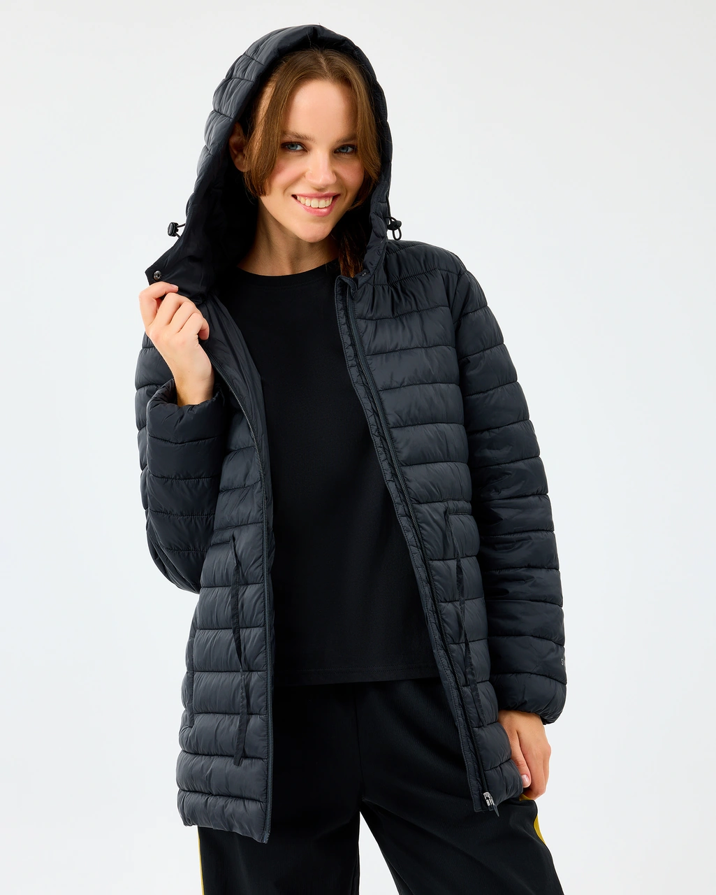 Skechers W Light Weight Quilted Jacket Kadın Siyah Mont S2520206-3817 Siyah