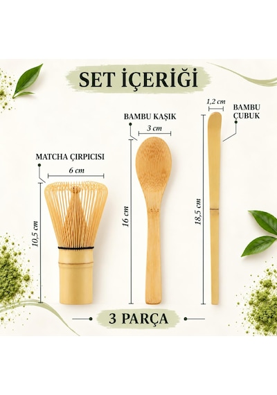 Valkyrie Matcha Çayı Hazırlama Seti 3 Parça Bambu Chasen Çırpıcı Chashaku Kaşık Ve Karıştırma Çubuğu