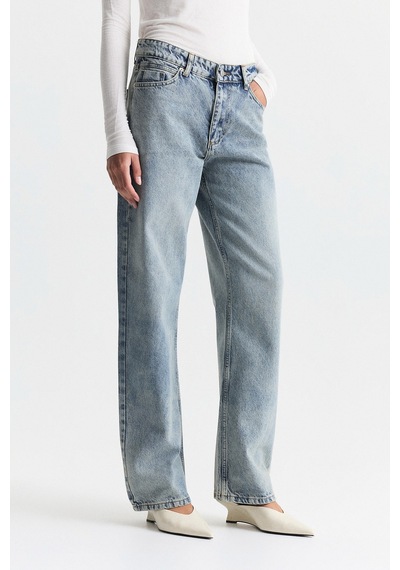 Antioch Yüksek Bel Straight Fit Jean Açık Mavi