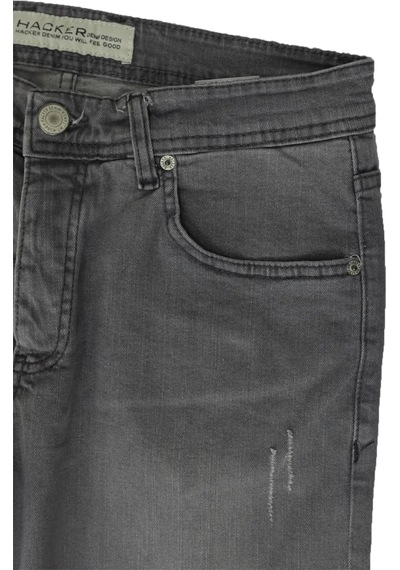 Dmctekstil Erkek Hacker Normal Bel Rahat Kesim Dar Paça Jean Pantolon Açık Gri