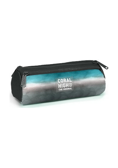 Coral High Kids Turkuaz Gri Batik Üç Bölmeli Kalem Çantası 22068