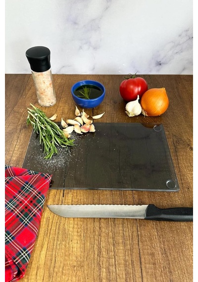 Cam Kesme Tahtası - Cam Kesme Tablası Füme Cam 17cm X 29cm Diğer
