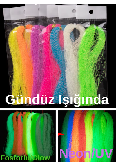 Ea genset Fosforlu Karanlıkta Parlayan Beyaz Glow Uv Çapari Simi