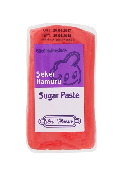Dr.paste Şeker Hamuru 200g Kırmızı - Pastacılık Ürünleri 5'li Avantaj Paketi - 5 Adet Tarı