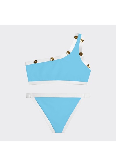 Panço Moeva Kız Çocuk Tek Omuz Mavi Bikini 636109