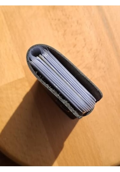 Xmlbayiciniz Kredi Kartlık Hakiki Deri İçi Şeffaf 10 Bölmeli Mini Kartlık Kartvizitlik 9 X 7 Cm Siyah Genel
