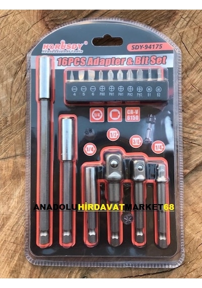 Horusdy Bits Uç Seti Bits Uzatma Lokma Adaptör Yıldız Uç 16Pcs