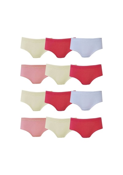 Kadın 12li Paket Karışık Renk Pınar Bikini Külot 001
