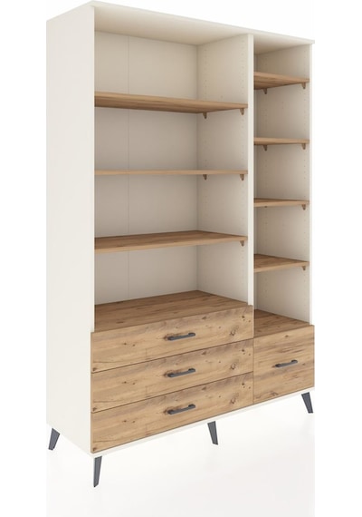 Hyperion Dolap 9 Raflı 4 Çekmeceli 132x44x195 Aytaşı-çam/çam Aytaşı