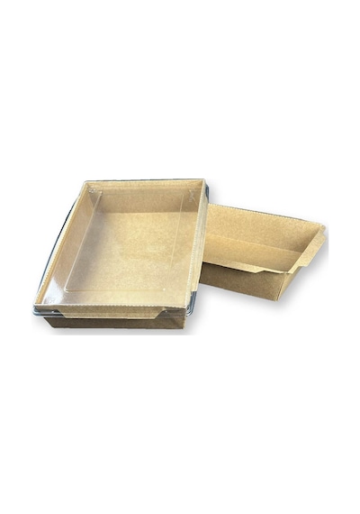 Kapaklı Kraft Yemek Kabı Lunch Box 2100ml