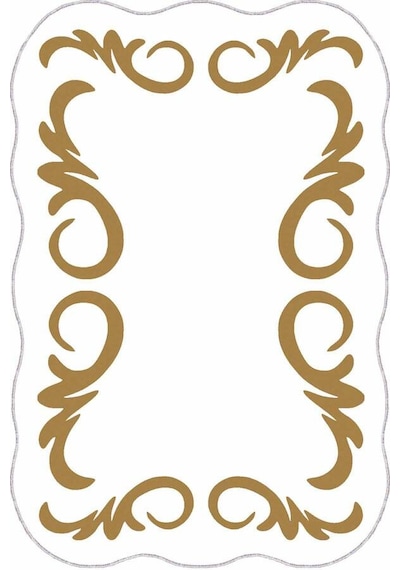Krem Gold Otantik Kaymaz Tabanlı Lazer Kesim Halı Ar002n11 Krem - Gold