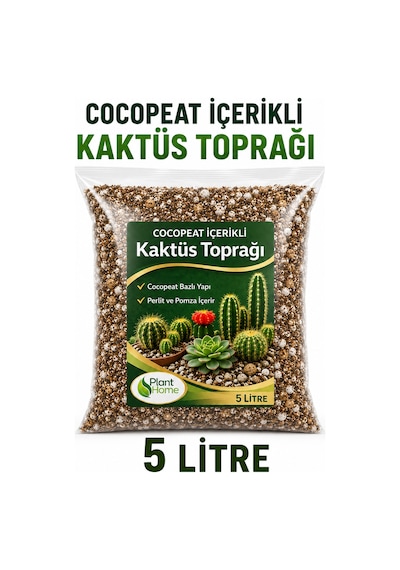 Kaktüs Toprağı Cocopeat Perlit Ve Pomza Katkılı Özel Karışım 5 Litre