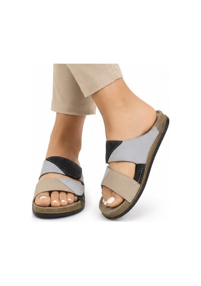 N Napa Shoe Np.305.s.grey Deri Terlik Gri