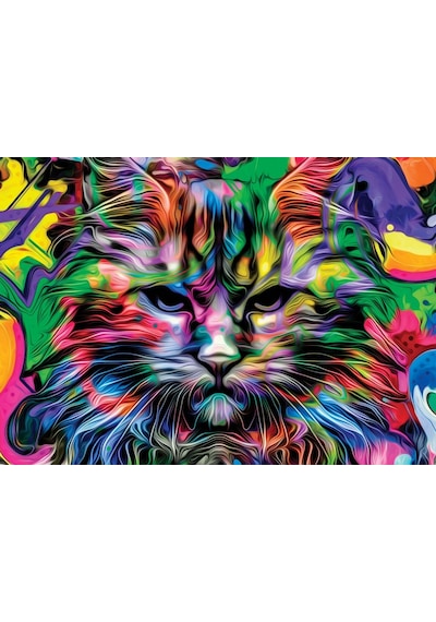 Nova Puzzle 1000 Parça Kızgın Bakışlar Puzzle - Kedi Puzzle