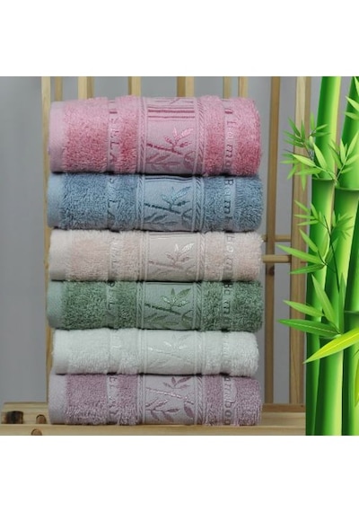 6 Adet Bambu El Havlusu 50x90cm El Yüz Havlu Seti Renkli