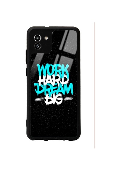 Samsung Uyumlu A-03 Uzay Motto Tasarımlı Glossy Telefon Kılıfı Çok Renkli