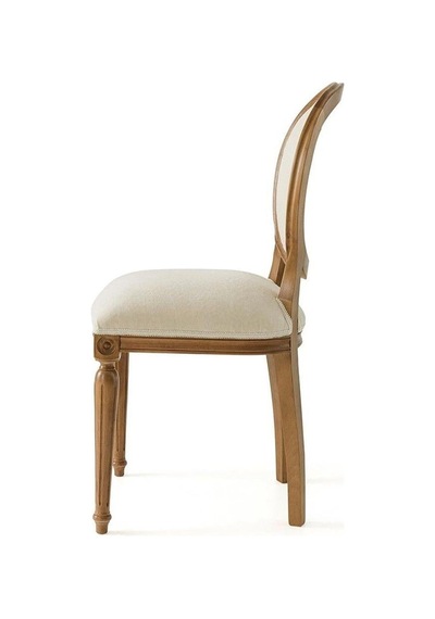 Madalyon Ahşap Klasik Sandalye Natural - Krem