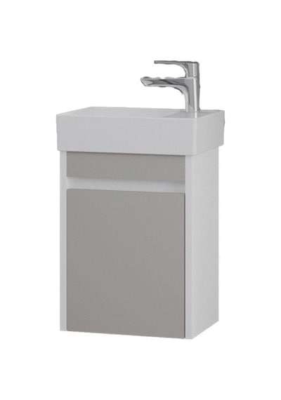 Denko Natalia 40 Cm Mdf Kül Gri Banyo Dolabı Alt Modül Ve Seramik Lavabo Gri