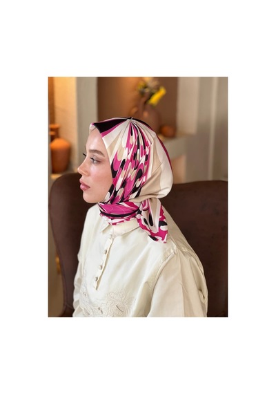 Mentoraly Modakaşmir Soyut Desenli Twill Eşarp Çok Renkli