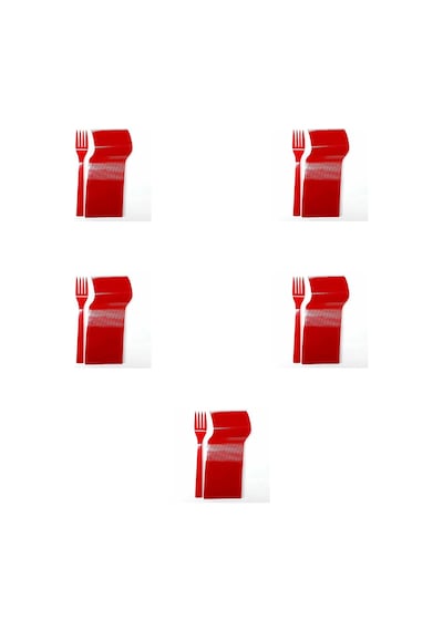 Plastik Kırmızı Renkli Lüx Parti Doğum Günü Çatal - 18 Cm. - 25 Adetlik 5 Paket Kırmızı