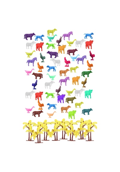 Toy Play 48 Parça Renkli Mini Çiftlik Hayvanları Figür Seti 4-6 Cm Sku676