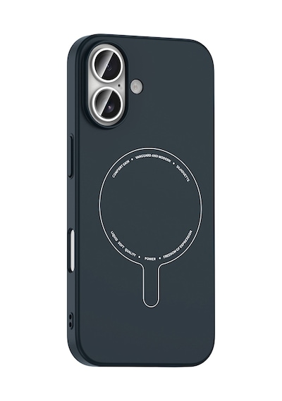 iPhone Uyumlu 16 Kılıf M-safe Şarj Özellikli Kamera Korumalı Ata Elio Sert Pc Kapak - Lacivert
