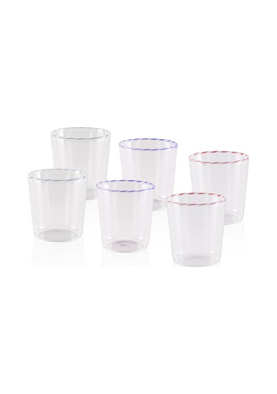 The Mia Borosilikat Su Bardağı 6 Parça 320 Ml Çok Renkli