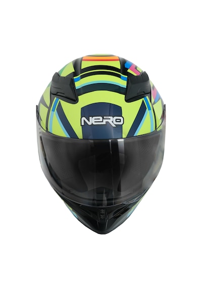 Gp Nero Mks003-bb5ny Güneş Vizörlü Şeffaf Full Face Motosiklet Kaskı Siyah Sarı Mavi