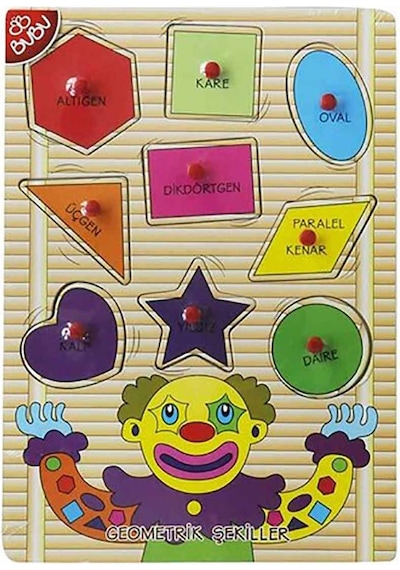 Bubu Ahşap Puzzle Palyaço Geometrik Şekiller