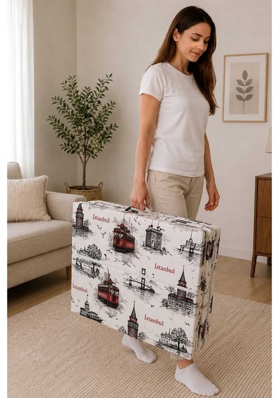 Konforix Deluxe Süngerli Katlanır Yatak, Yer Yatağı, Misafir Yatağı, Kamp Yatağı, Sünger Yatak,180x70x6 Cm İstanbul Desen Konforix Deluxe Süngerli Katlanır Yatak, Yer Yatağı, Misafir Yatağı, Kamp Yatağı, Sünger Yatak,180x70x6 Cm İstanbul Desen