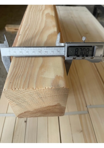 Planyalı Kenarları Pahlı Fırınlanmış Çam Kereste Kalas 10x10x200cm