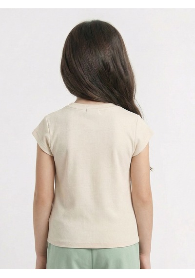 Xo Kids Kız Çocuk Tişort 4-8 Yaş 38510 Krem - Yeşil
