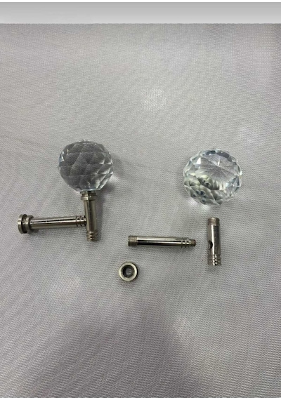 Renso Kristal Taşlı Gümüş Renk Fon Perde Kuşağı Bağlama Aparatı Gümüş