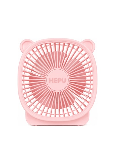 HEPU HP-F03 USB Şarjlı Sessiz Masaüstü Mini Fan – 180° Ayarlanabilir Ayıcık Figürlü Tasarım 3 Kademeli