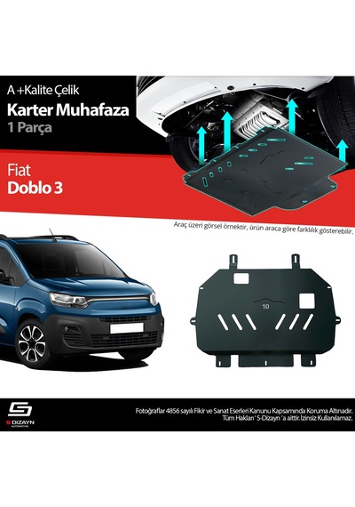 S-dizayn Fiat Doblo Çelik Karter Muhafaza 2023 Üzeri A+ Kalite