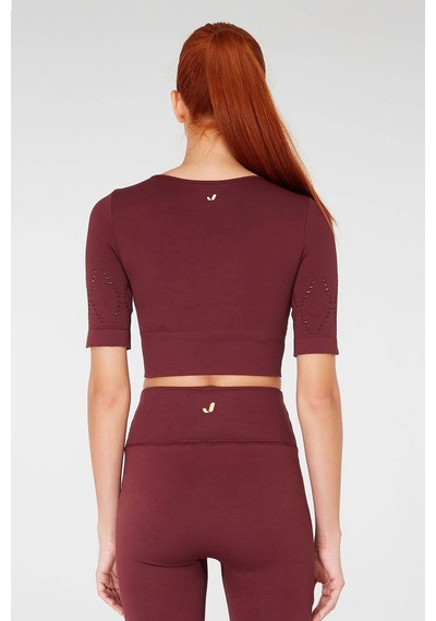 Jerf Naples Kısa Kol Crop Top Econyl Bordo