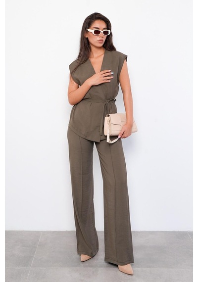 Seeh Haki Basic Yelek Pantolon Takım Sh241 Standart