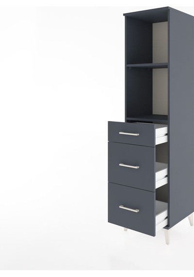 Hyperion Dolap 2 Raflı 3 Çekmeceli 44x44x182 Antrasit-antrasit Antrasit