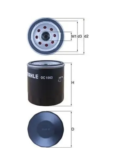 Mahle Oc1063 Yag Filtresi 1218846 1250507 1595247