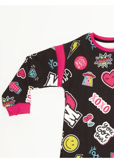 Denokids Mshb&g Good Vibes Kız Çocuk Elbise Renkli Çok Renkli